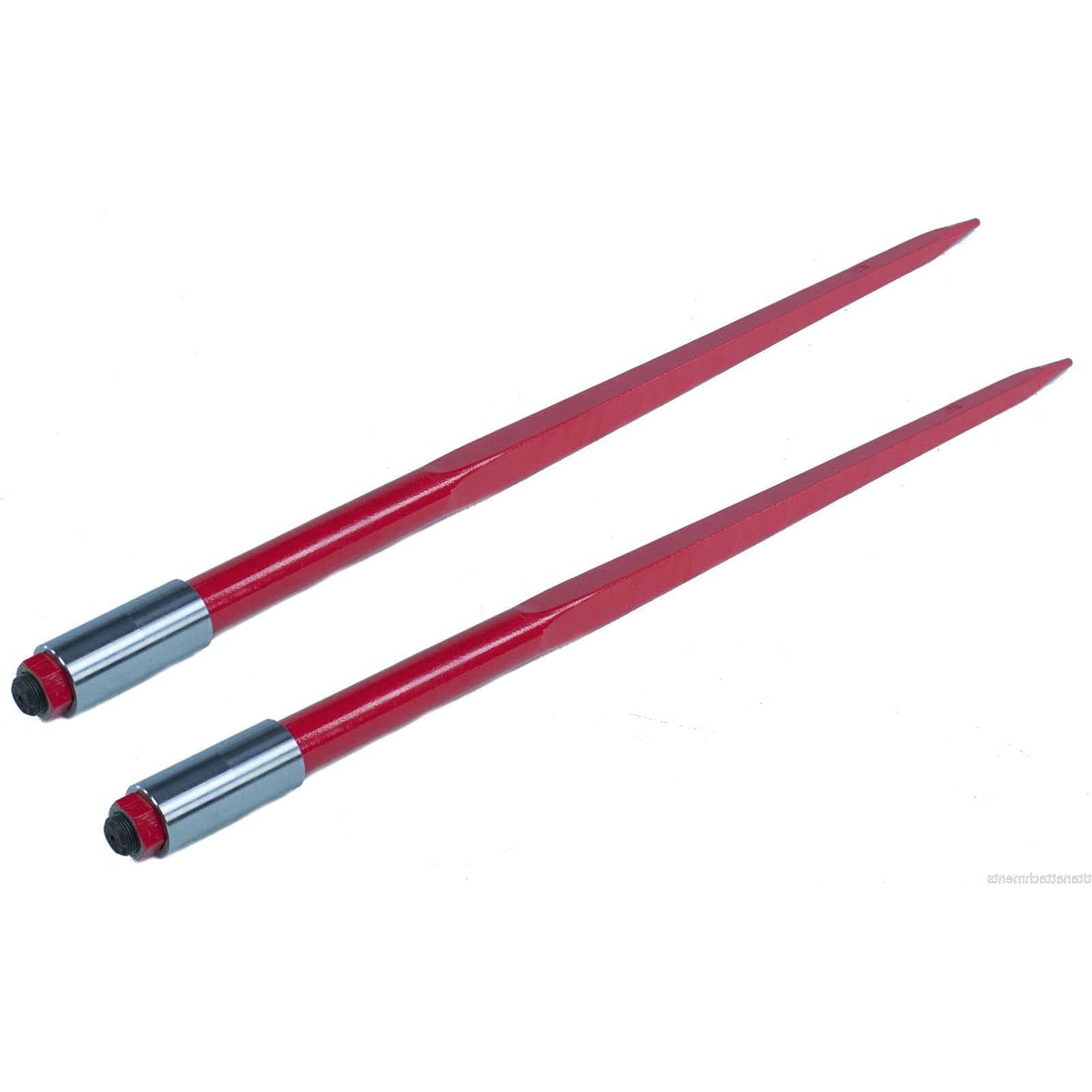 Pair Square 43" Hay Spear Conus 2 3000 lbs Capacity 1 3/4" Wide Tine nut Sleeve