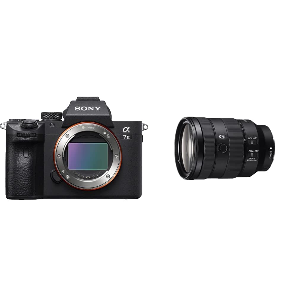 a7 III ILCE7M3/B Full-Frame Mirrorless Interchangeable-Lens Camera with 3-Inch LCD, Body Only,Base Configuration,Black & Sony - FE 24-105mm F4 G OSS Standard Zoom Lens (SEL24105G/2)