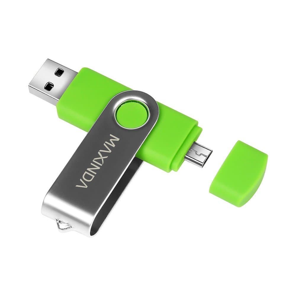 MAXINDA 64GB Rotatable Micro OTG USB 2.0 Flash Memory Drive for Android Smartphone and Tablet (Green)