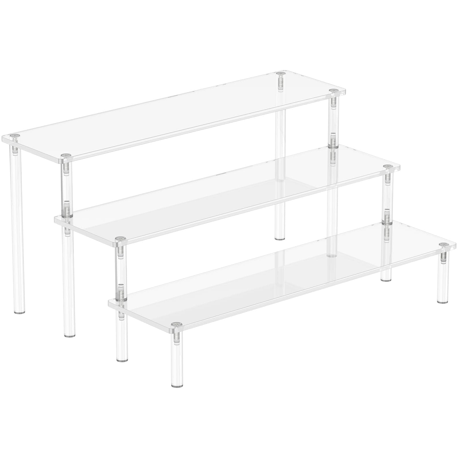 Aredpoook Acrylic Display Risers, 3 Tier Perfume Organizer Stand, Clear Cupcake Stand Holder, Large Shelf Risers for Figures, Dessert Shelves for Party, Display Shelf for Decoration and Organizer