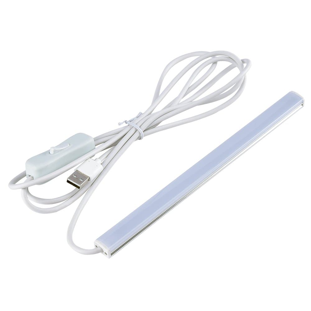 USB LED Table Lamp Portable Night Light Beside Reading Book Work Desk Lamp 2835 5V LED Rigid Strip Bar Light with 2m Swith Cable 20cm Warm White