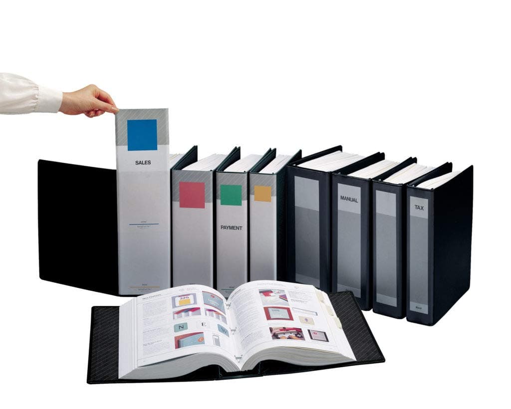 ProFolio by Itoya, SpringPost Binder - 5 Interchangeable Color-Coded Spines and 5 Tabbed Dividers , 4" Paper Capacity