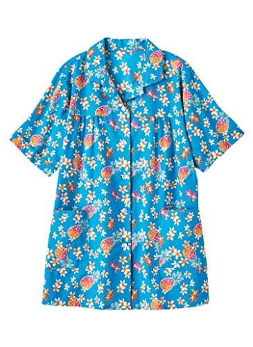 AmeriMark Women's Button Front Smock – Casual Button-Down Shirt w/Patch Pockets