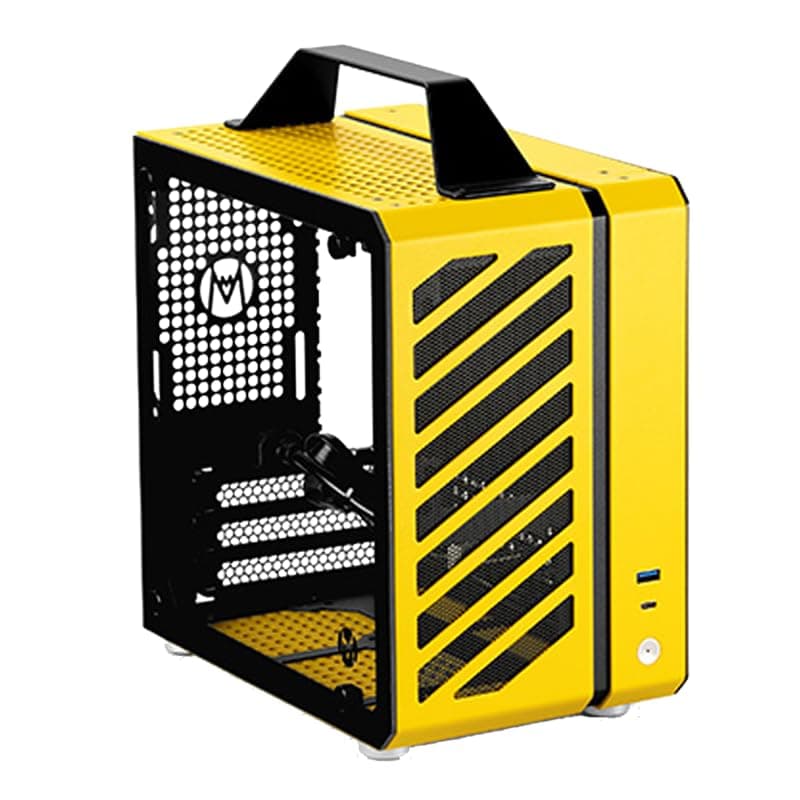 Mechanic Master C24 Mini ITX Case 9.9L with Portable Handle, Supports ITX Motherboard, 135mm Air Cooled, SFX Power Supply, 245mm GPU