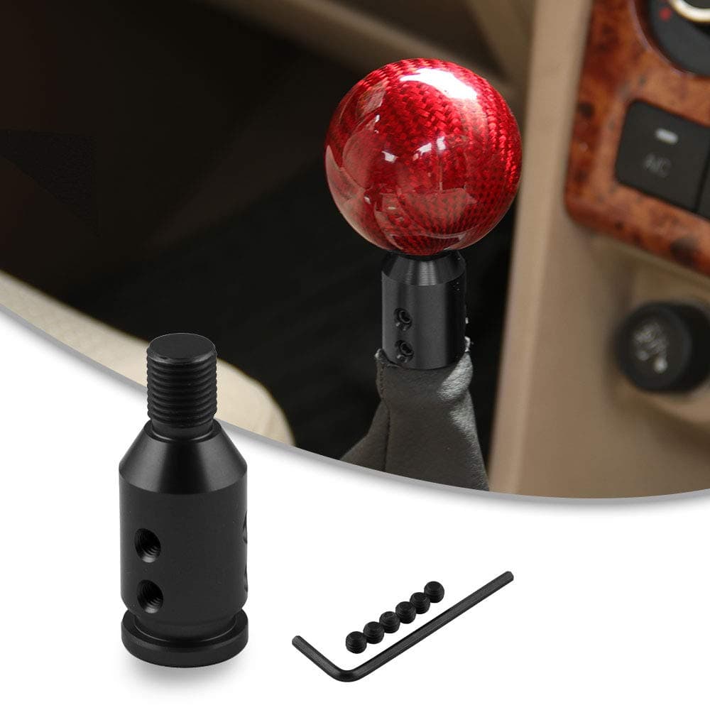 RYANSTAR Shift knob Shifter Adapter Universal for Non Threaded Shifters M12×1.25, for BMW/VW Black