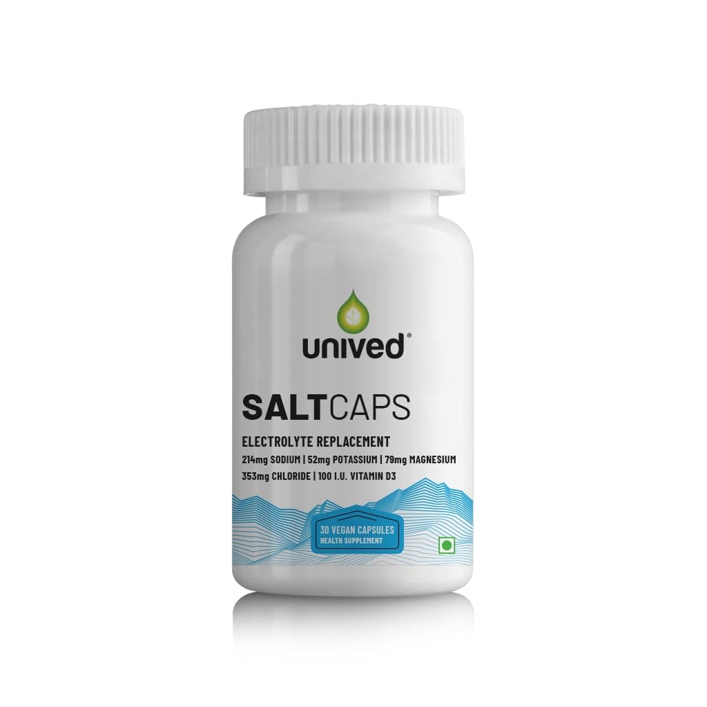 Unived Salt Capsules, Electrolyte Replacement for Runners, Cyclists, and Athletes from other Sports (30 Caps)