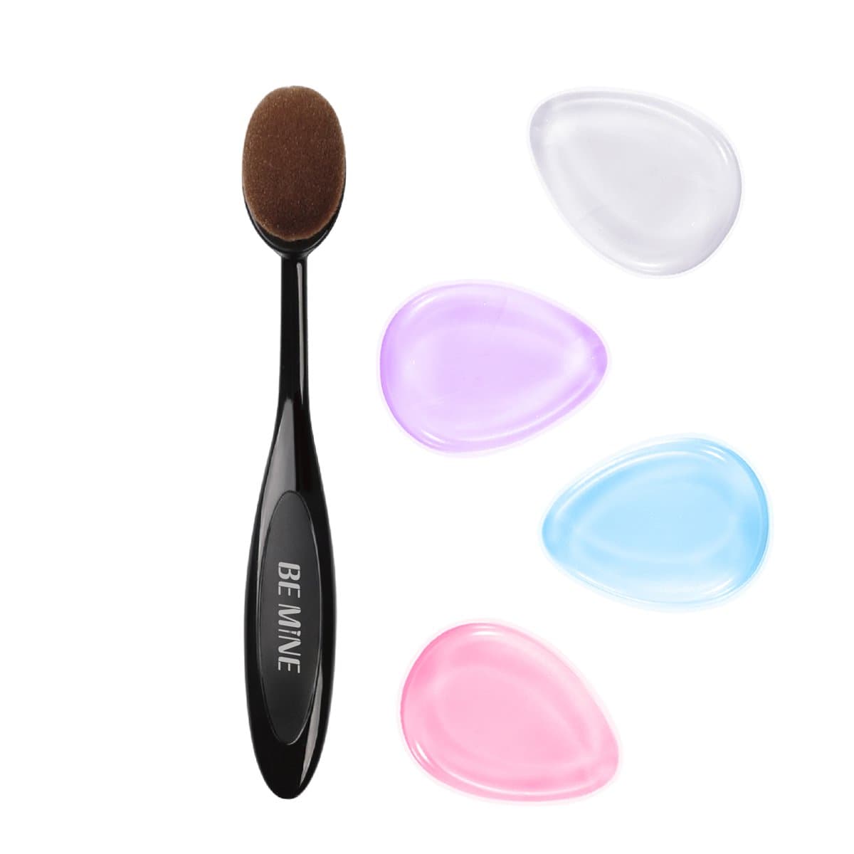 Silicone Makeup Sponge - New Generation Makeup Brush Applicator Prevent Waste for Blender Liquid Foundation or Creams (4 Pack Powder Puff + 1 Makeup Brush)
