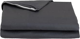 100% Cotton Zippered Futon Cover, Japanese Futon Mattress Cover, Shikibuton, Made in Japan (Twin, Dark Gray)