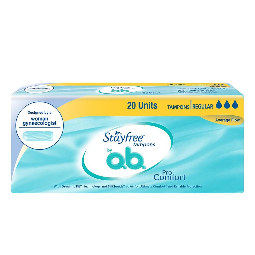 Tampons by OB| Normal flow|20 piece| Dynamic Fit Technology| Rashfree| No skin irritation| Upto 100% leakage protection| Silk touch technology| Stain free