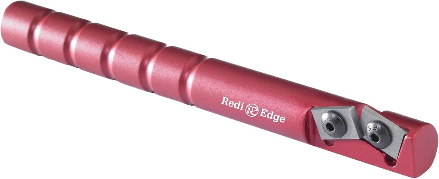 Redi-Edge Original Knife Sharpener – Portable Stick Knife Sharpener with Duromite Sharpening Elements, Military-Grade Aluminum & 20° Double Edge for Kitchen, Hunting & Outdoor - Red