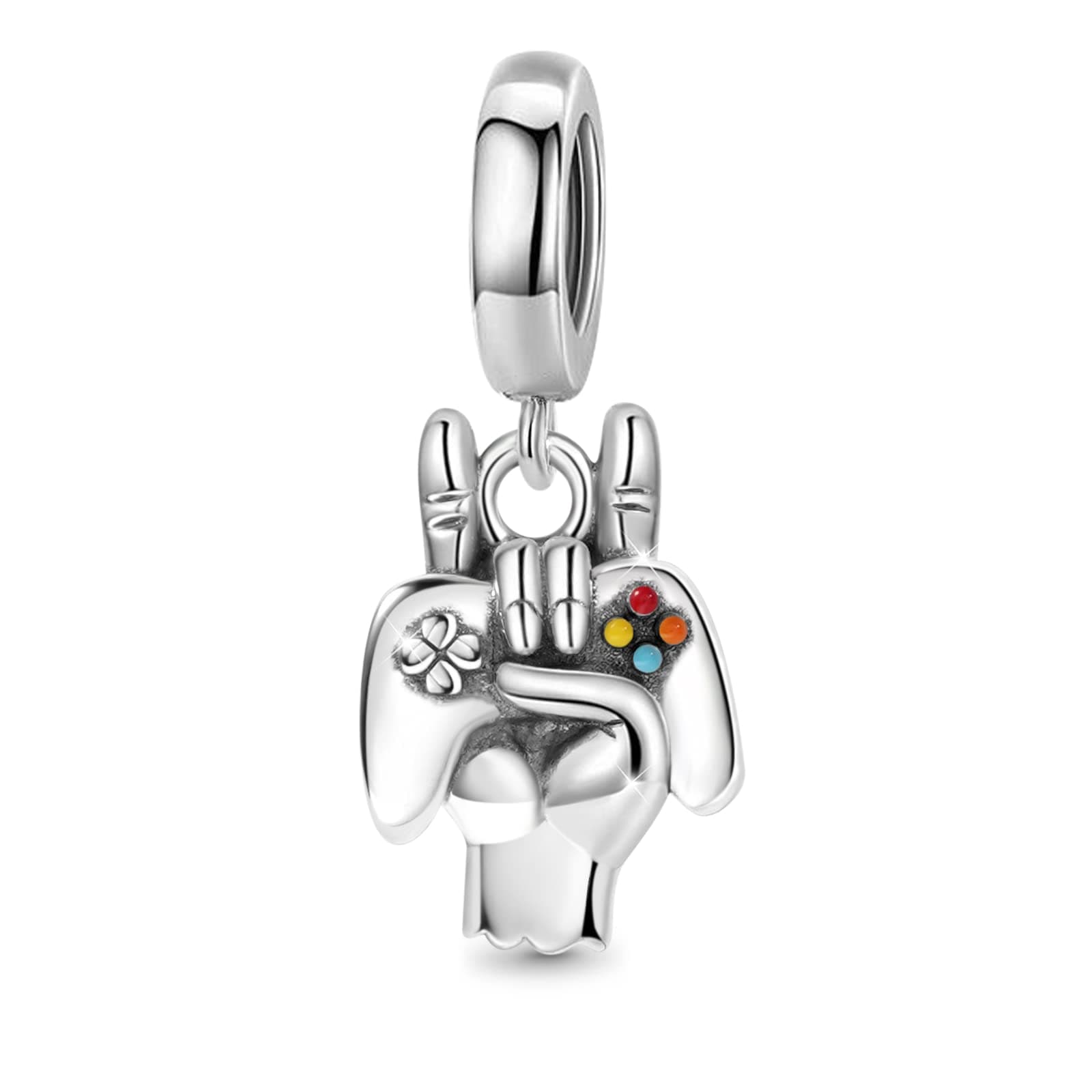 Handheld Game Console Pendant Charm Sterling Silver Dangle Charm Fit Bracelet/Necklace for Women Girls Wife Daughter