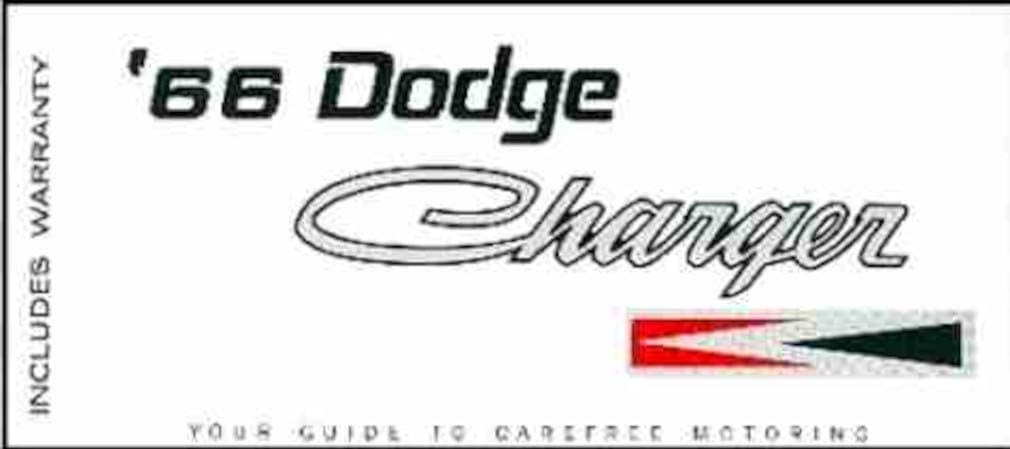 1966 DODGE CHARGER Owners Manual User Guide