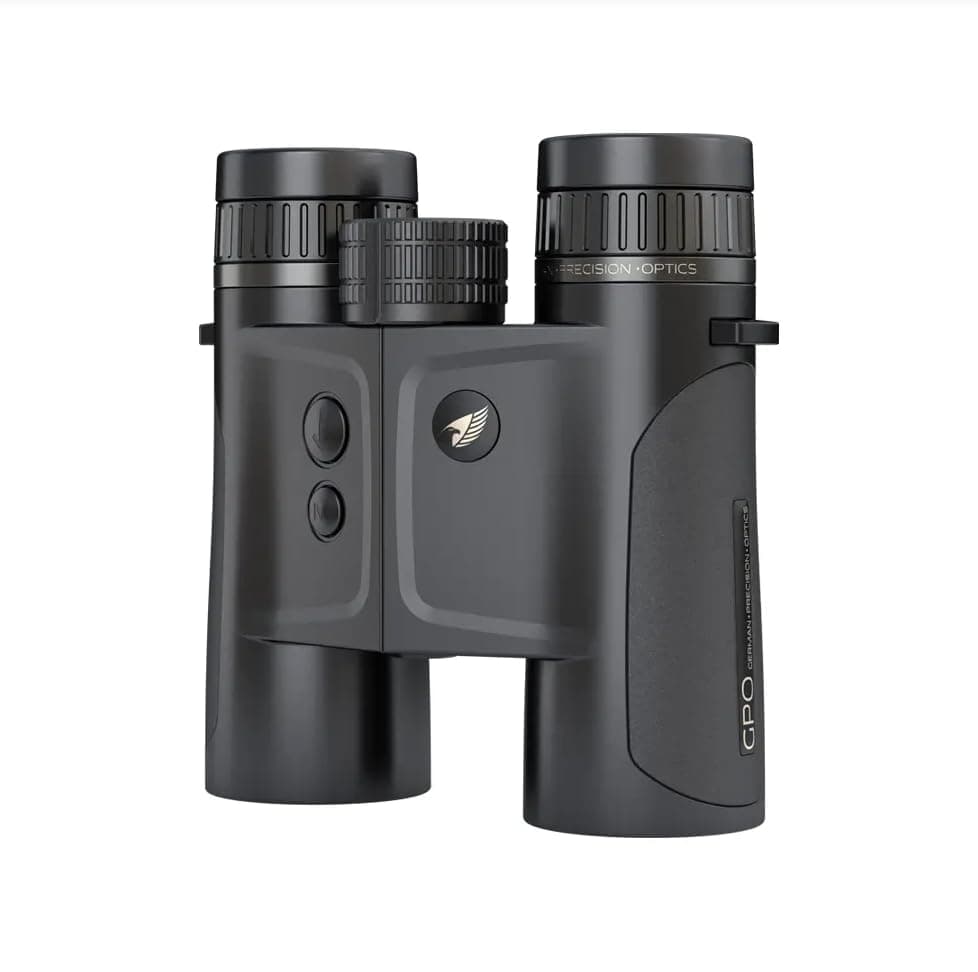 GPO German Precision Optics RANGEGUIDE 10x40 Rangefinding Binoculars, Binocular w/Built-in 3,500 Yard Rangefinder for Hunting, Spot Game & Accurately Determine Distance, Temperature Readings (BX731)