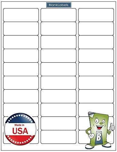 Address & Mailing Label Sheets from Blank Labels - 2-5/8" x 1" (2.625 x 1) - 30 Labels Per Sheet - Inkjet and Laser Guaranteed - Easy to Peel - Made in USA - 300 Sheets - 9000 Labels