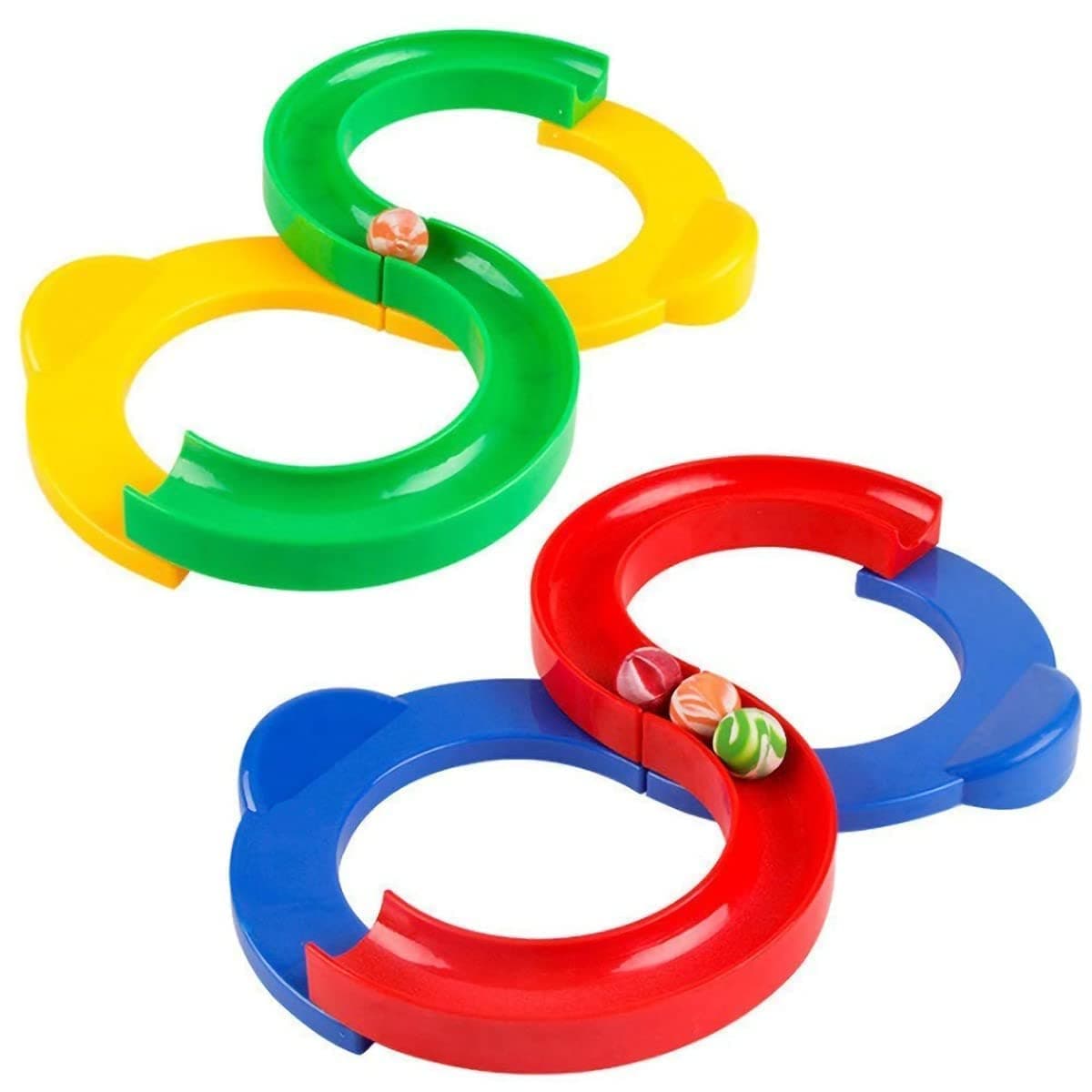 ShreejiIH Creative Track Toy/Game, Shape Infinite Loop Interaction Track with 2 Bouncing Ball (Multicolour)