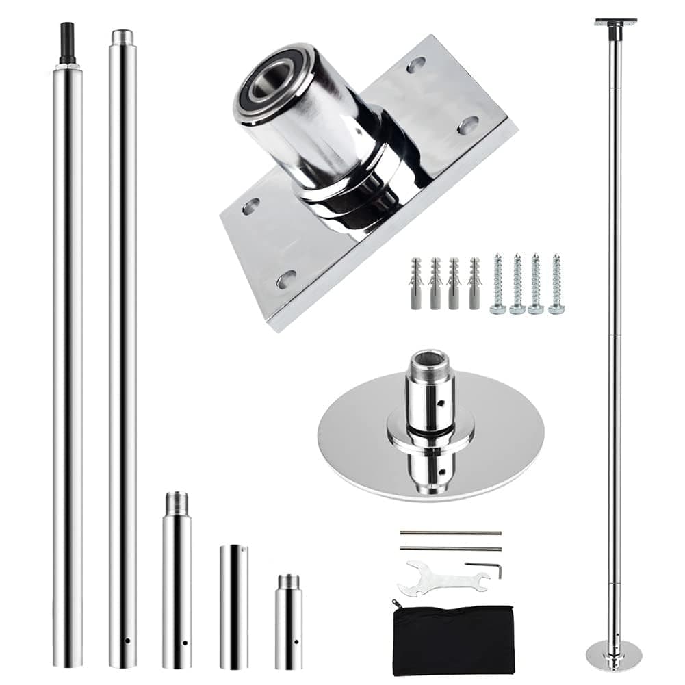 Height Adjustable Permanent Dance Pole with Fixed Plate Enhanced Safety and Stability for Home Dancing