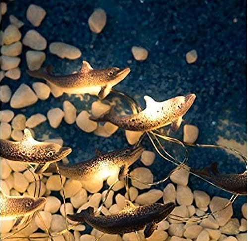 FLCSIed Nautical Sea Theme Decorative Dolphin String Lights Beach Lights 10 ft 30 LEDs with Timer (Dolphin)