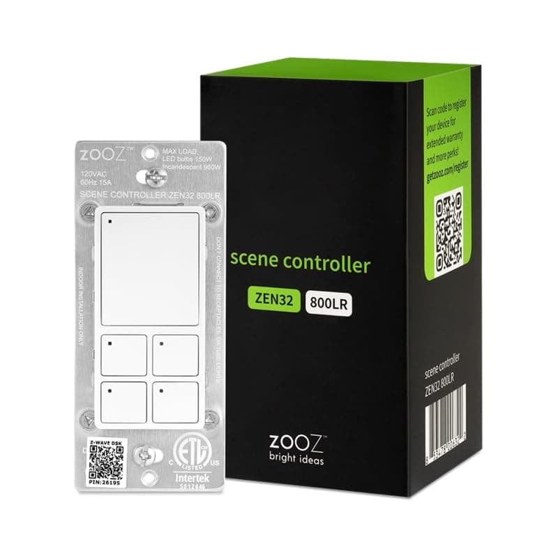 800 Series Z-Wave Long Range Scene Controller ZEN32 800LR, White | Z-Wave Hub Required