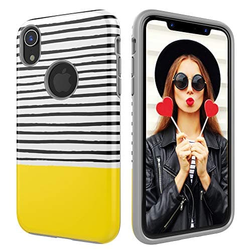 Case for iPhone XR,Digital Hutty Dual Layer Shockproof Heavy Duty Protective Cover for iPhone XR 6.1 Inch 2018 Release Yellow