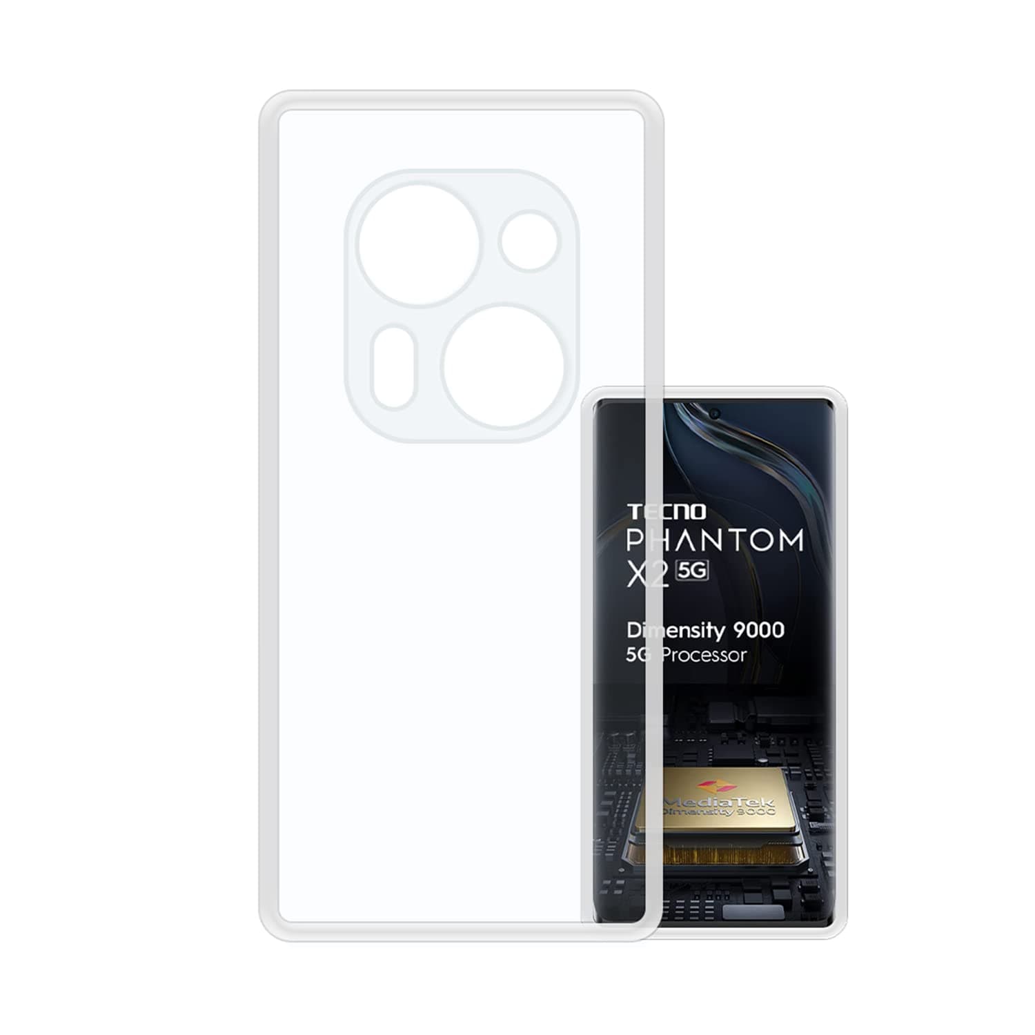 Transparent Back Case Cover for Tecno Phantom X2 (Soft & Flexible & Camera Protection Back Silicone Case)