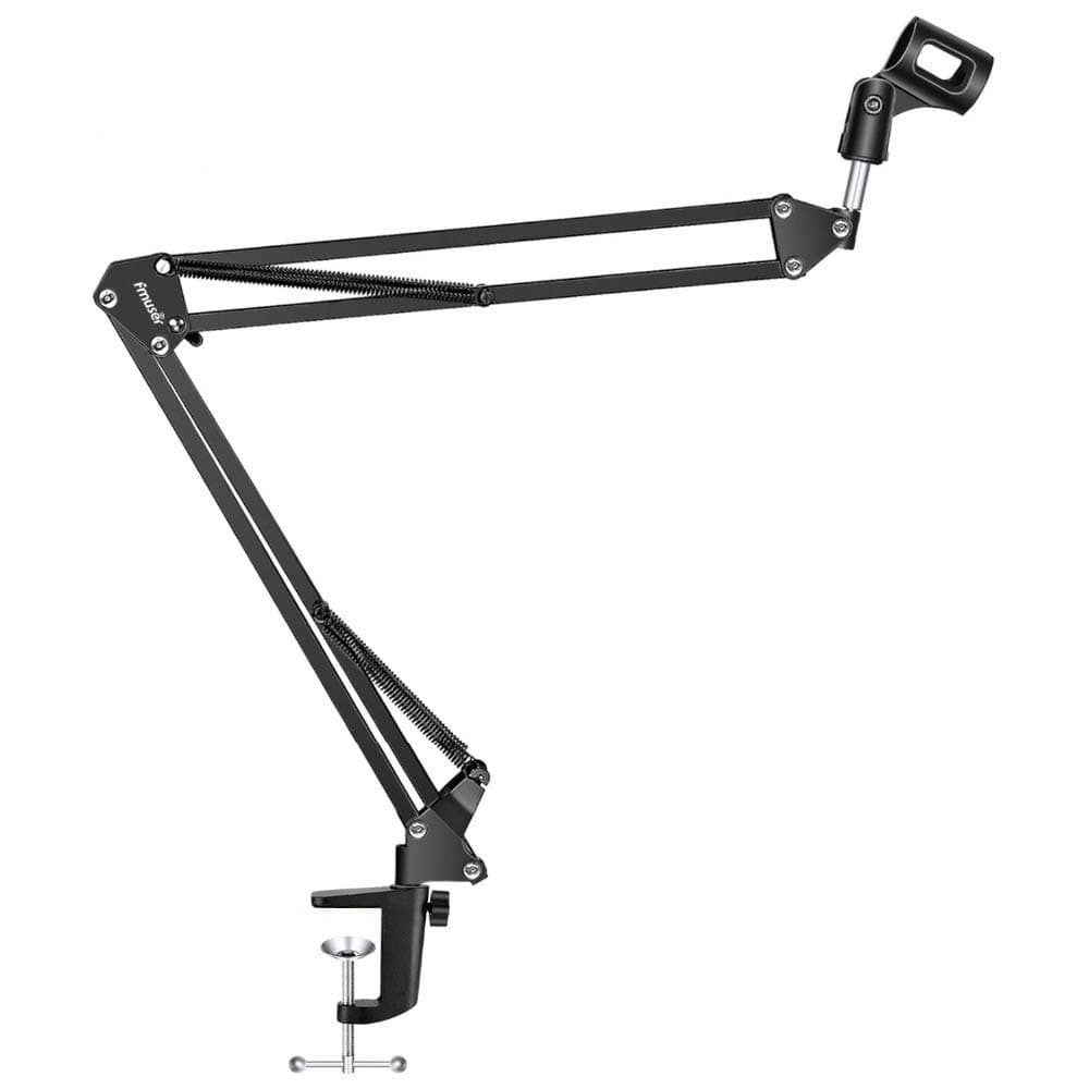 Adjustable Microphone Stand, Pro Suspension Boom Adjustable Microphone Arm Black NB-35 With Mic Clip Holder and Table Clamp for Radio Broadcast Studio TV Stations