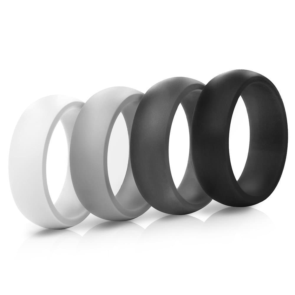 Silicone Wedding Ring - 4 pack Wedding Band Pack for Men Women Flexible Comfort Sport Love Ring Silicone Wedding Ring Random Colors - Birthday or Anniversary