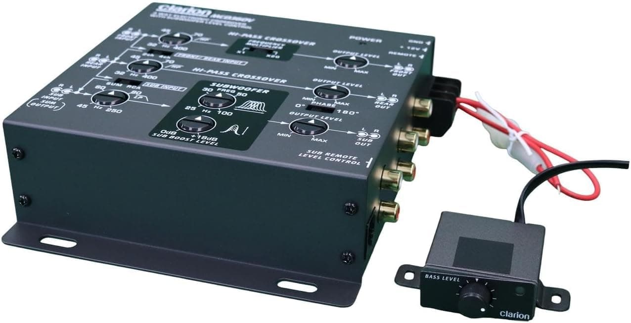 Clarion Mobile Electronics MCD360 2/3-Way 6-Channel Electronic Crossover w/ 5-Volt RCA Outputs + Subwoofer Equalizer