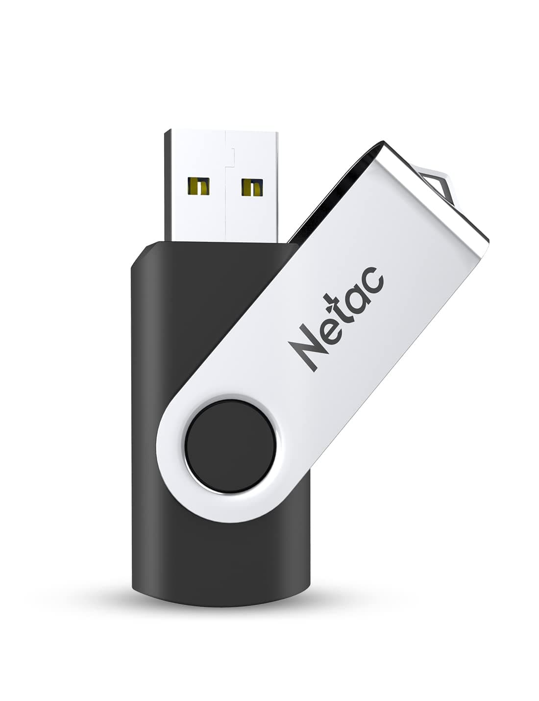 Netac 64G USB 2.0 Flash Drive, Swivel Design Memory Sticks, Pen Drive, Usb Sticks for Data Storage, Zip Drive and jump Drive with LED Light