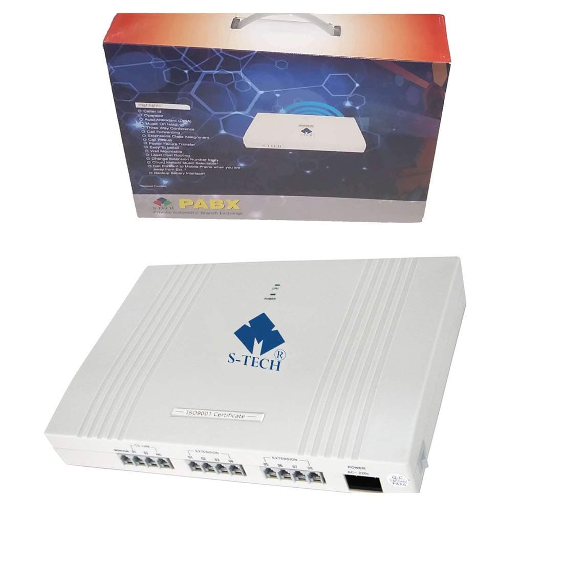 S-TECH EPABX Machine for 2 Main Trunk Lines and 8 Extentions Telephone Intercom System ST Series