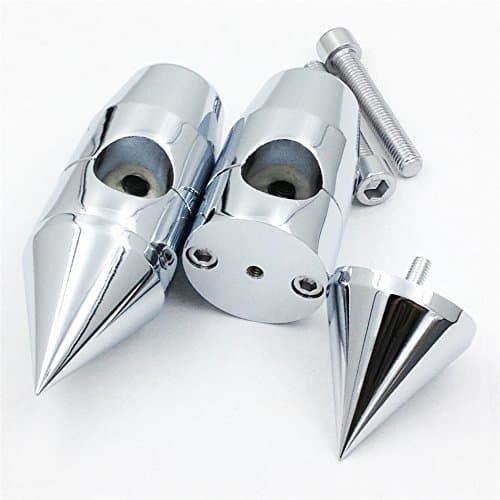 HTTMT MT030-005-1"- 1'' inch Spike Handlebar Risers Compatible with Harley Cruisers Choppers Metrics Victory CHROMED