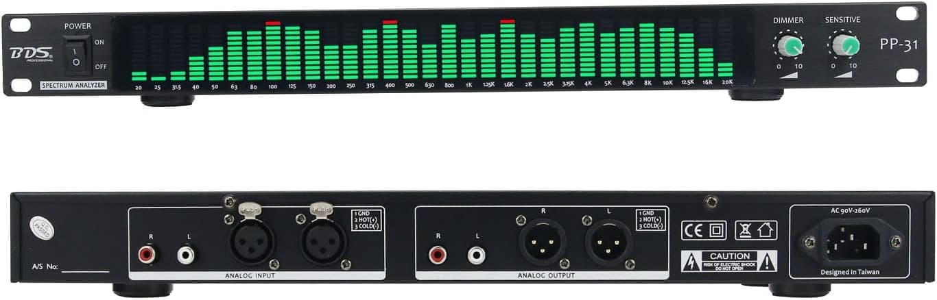 BDS PP-31 Green Digital Audio Spectrum Analyzer Display 1U Music Spectrum VU Meter 31 Segments