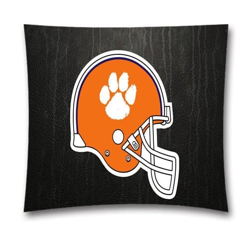 Square Decorative Throw Pillow Cushion Covers For Sofa And Bed 18"x18"(45x45cm),Clemson Tigers NCAA Logo Cotton Linen Throw Pillow Case,alF3009we