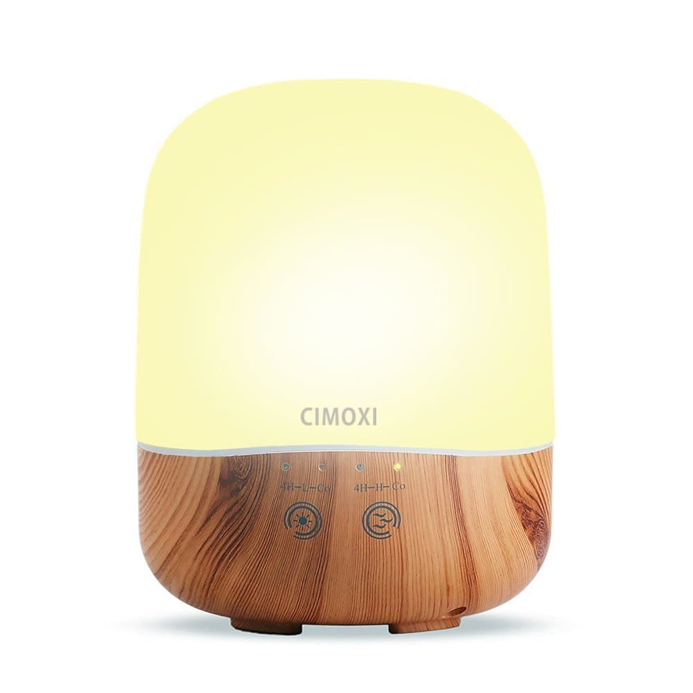 Essential Oils Diffuser 300ml with [7 Color LED Night Lights] [Waterless Auto Shut-off] [Mist Adjustable] BPA Free Cool Mist Humidifier for Baby Room, Yoga, Office, Spa (Wood Grain)