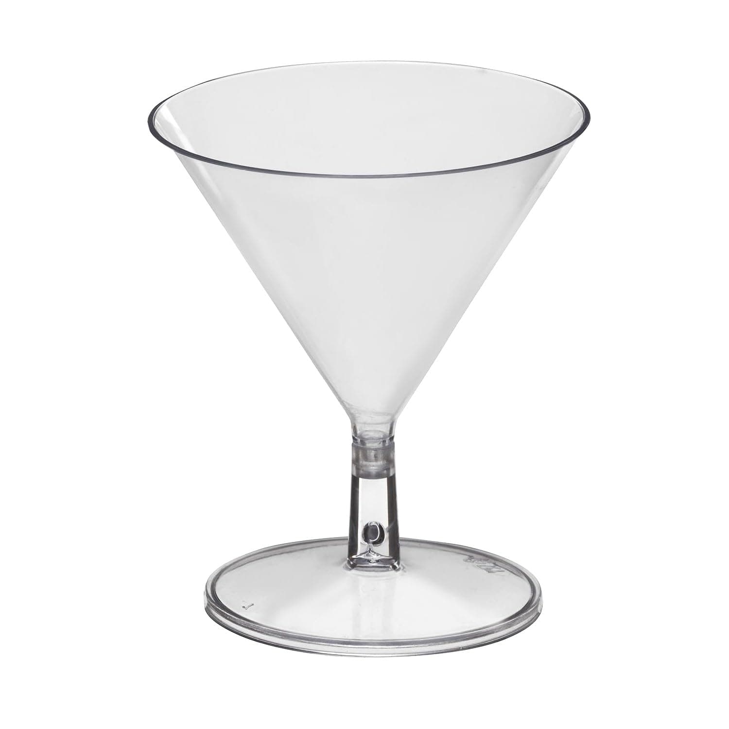 Party Essentials Miniware Disposable 2 oz. Small Plastic Mini Martini Appetizer and Dessert Cups/Cocktail Sample Tasting Drinkware, Clear, Glasses Only, 12-Count