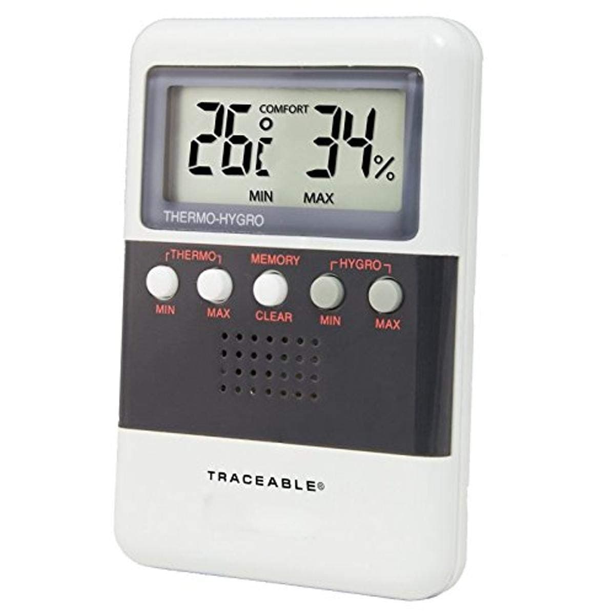 Control Company 4096 Traceable Memory Humidity/Temperature Meter,White & Black