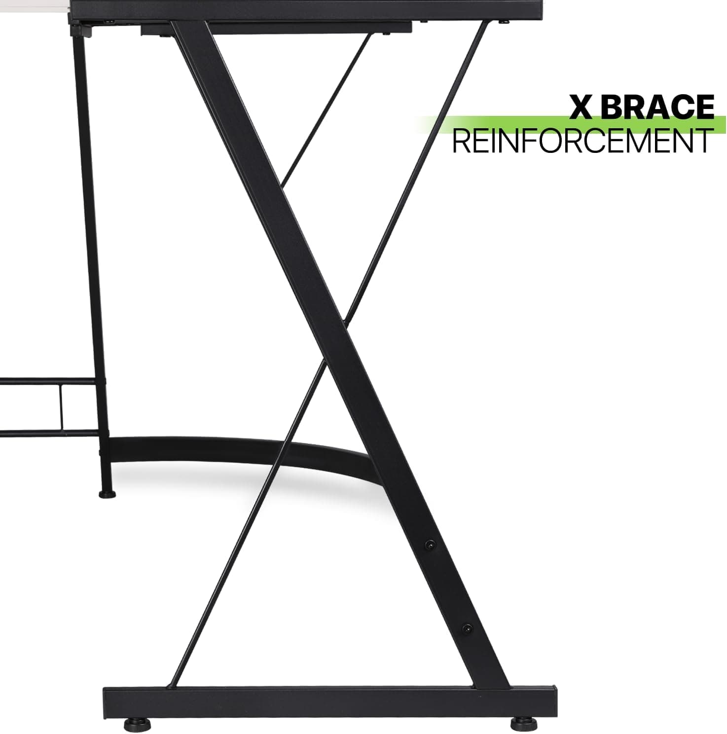 L-Shaped Desk Computer Corner Table,50.8" Home Gaming Desk,Office Writing Workstation with Large Monitor Stand,Space-Saving,Easy to Assemble (Black,(50.8"+50.8") L x 18.2"W x 29.5"H) (WHITE)