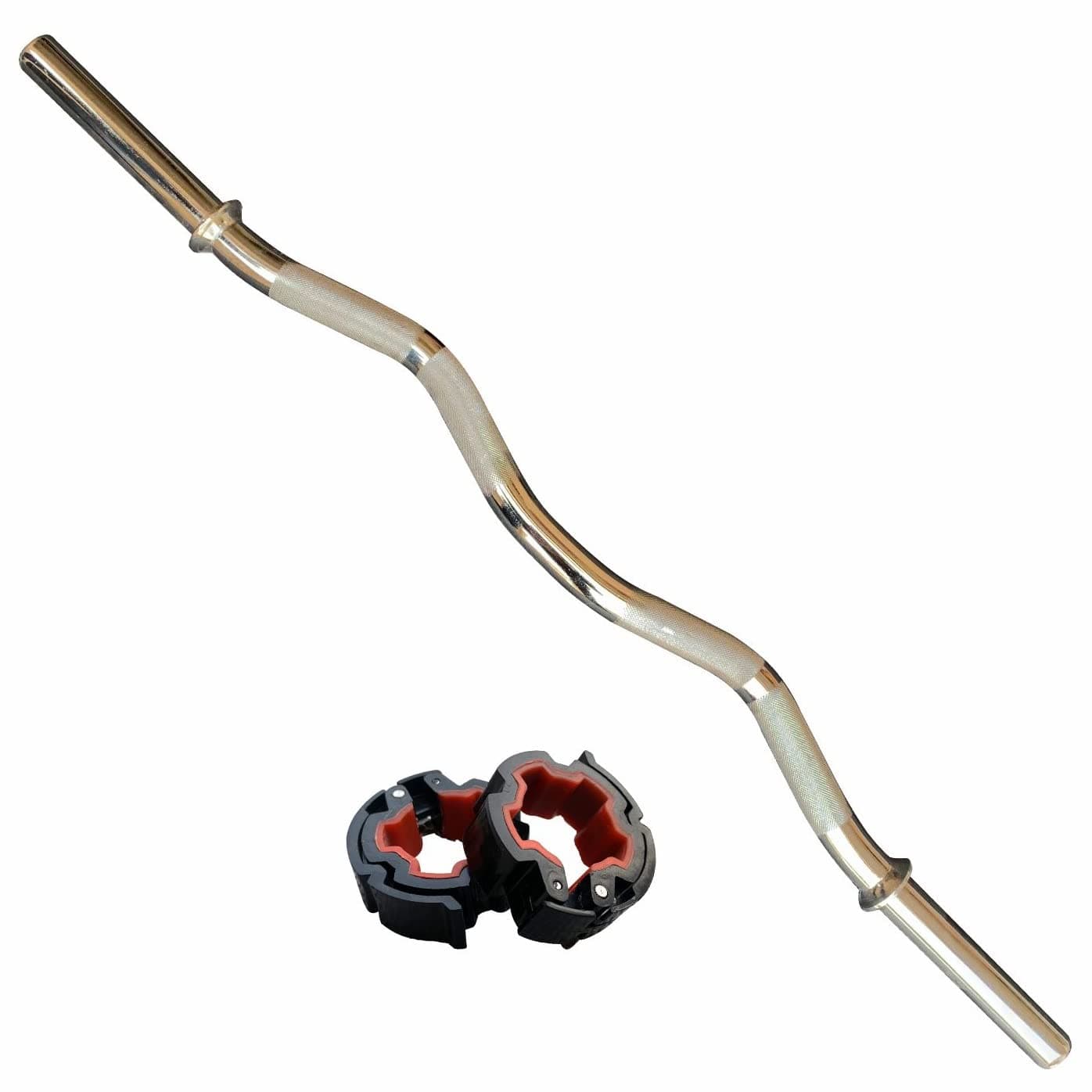 - Chrome Curl Rod 3 Feet (28mm) with Locks | Solid Steel Gym Rod for Biceps, Barbell Weight Lifting Bar | Chrome Plated Standard Curl Bar for Home Workout, Fitness Training, EZ Barbell Rod 3 ft