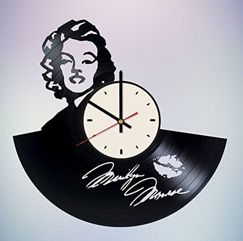 Marilyn Monroe Art Decor Vinyl Record Wall Clock Artwork Gift idea for Birthday, Christmas, Women, Men, Friends, Girlfriend Boyfriend and Teens - Living Kids Room Nursery