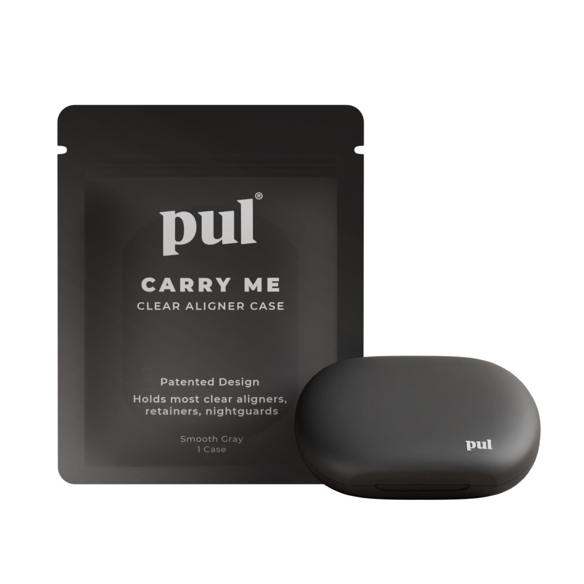 PUL Retainer Case for Invisalign and Clear Aligners - Aligner Case with Magnetic Closure, Mouth Guard and Denture - Slim Travel Retainer Holder for Invisalign Accessories - Gray