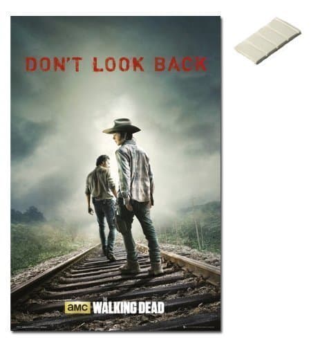 Bundle - 2 Items - The Walking Dead Don't Look Back Poster - 91.5 x 61cms (36 x 24 Inches) and Small Block Of White Tack