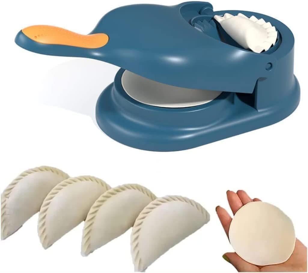 Rylan 2 in 1 Dumpling Maker - Ghughra Momos Machine, Skin Press Mould for Gujiya, Kitchen Tool With Puri Maker (Design 1)