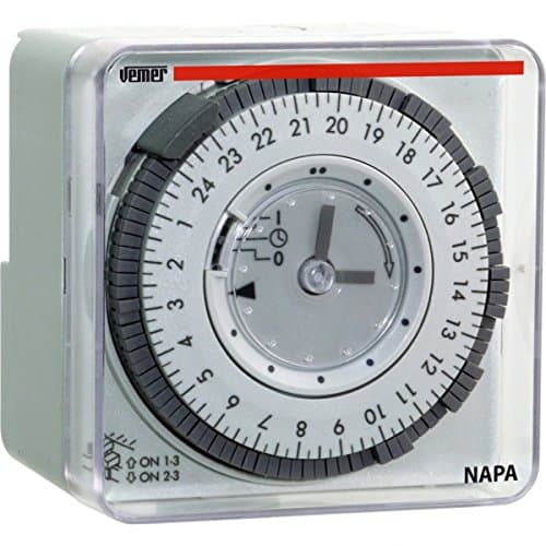 VEMERVE049300 model NAPA-ED Electromechanical time switch with daily programming. Wall, DIN rail or panel mounting