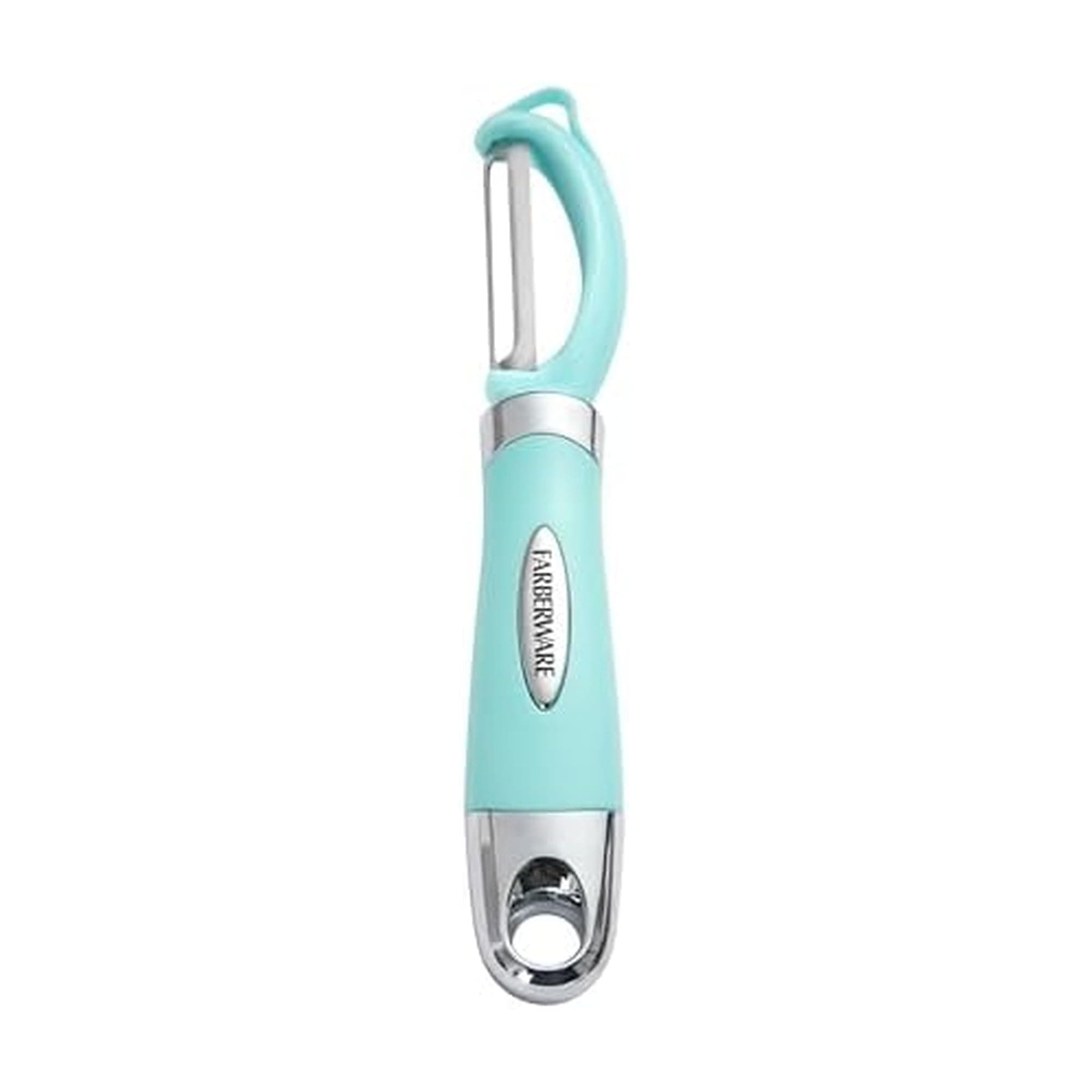 Pro2 Euro Vegetable Peeler with Ergonomic Handle, Razor-Sharp Stainless Steel Swivel Blade, Dishwasher Safe - Aqua Sky, Peelers for Kitchen Use on Potatoes, Fruits, and More