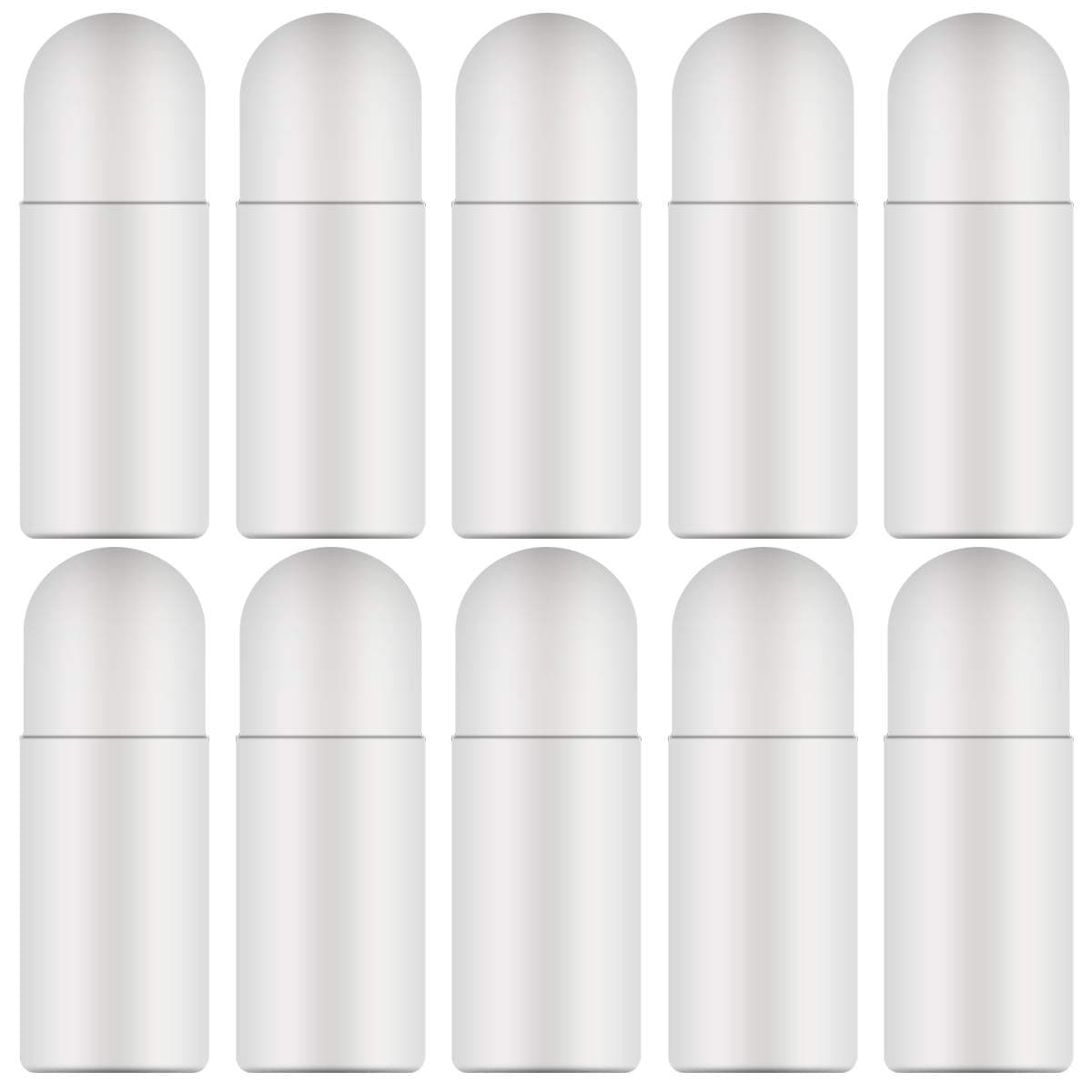 Enenes Plastic Roller Bottles, 8Pcs Deodorant Bottles, 50ML White Empty Refillable Roll On Bottles for DIY Antiperspirant Bottle Container