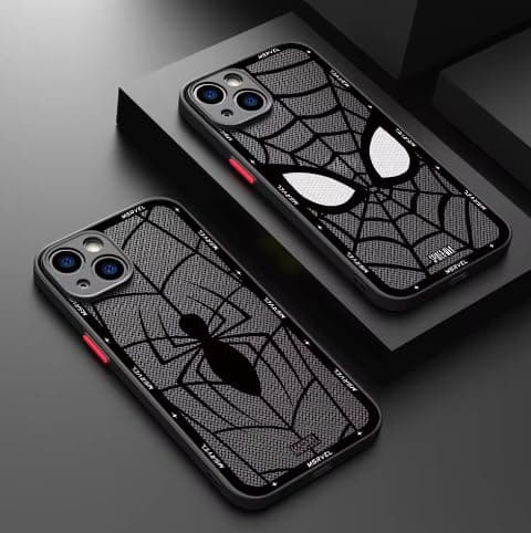 Matte Cover Coque Print Luxury Marvel Spider Man Case for iPhone 15