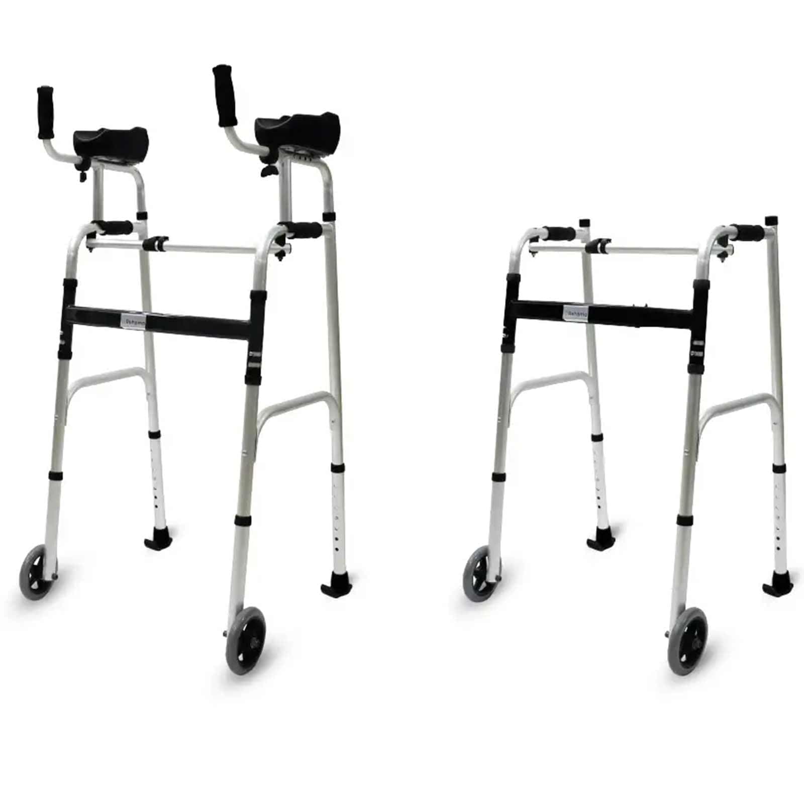 Rehamo Walker with Forearm Support | Heavy Duty & Foldable Walker for Elderly, Adults, Seniors, Handicap, Disabled & Old People | Aluminum & Height Adjustable for Indoor & Outdoor Use
