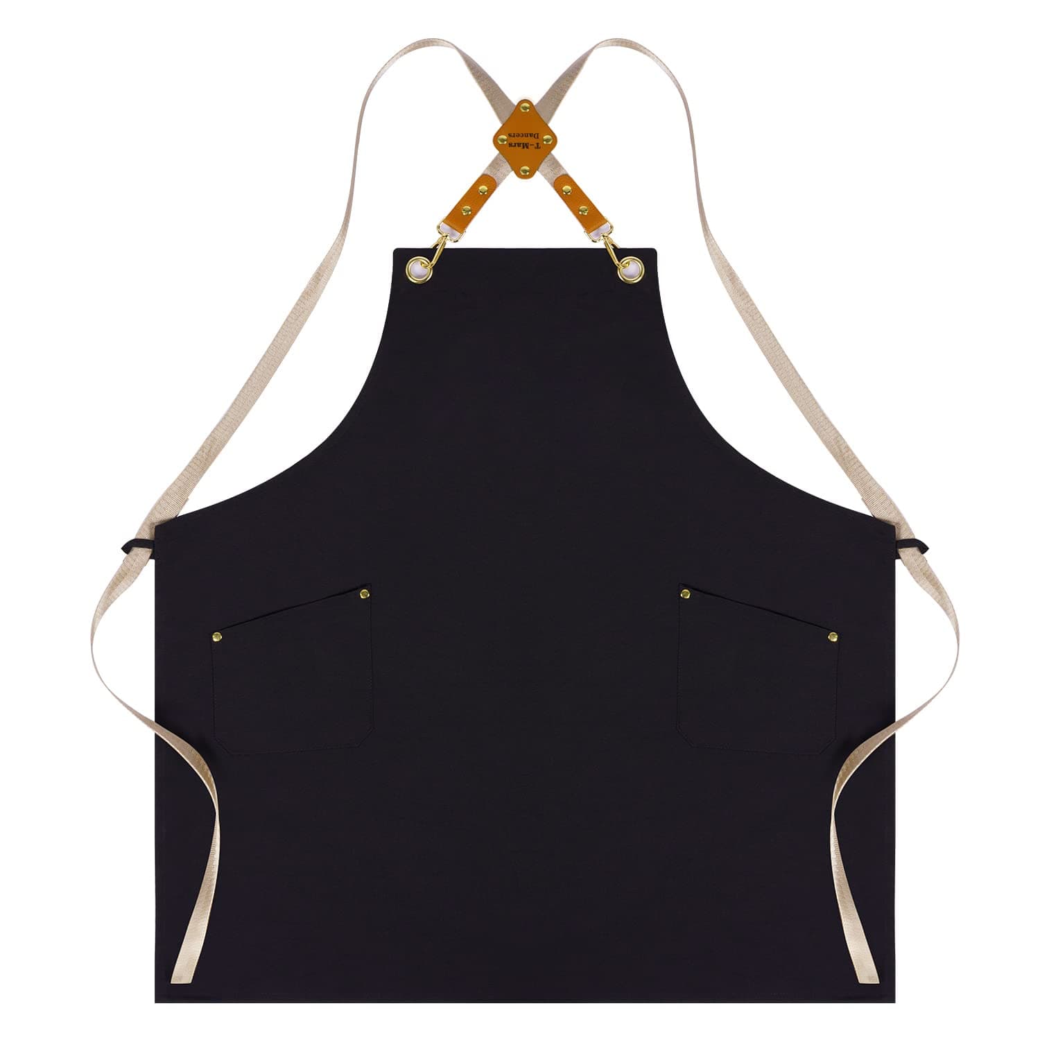 Chef Apron, Cross Back Apron, Adjustable Bib Cooking Apron with 2 Pockets for Men Women