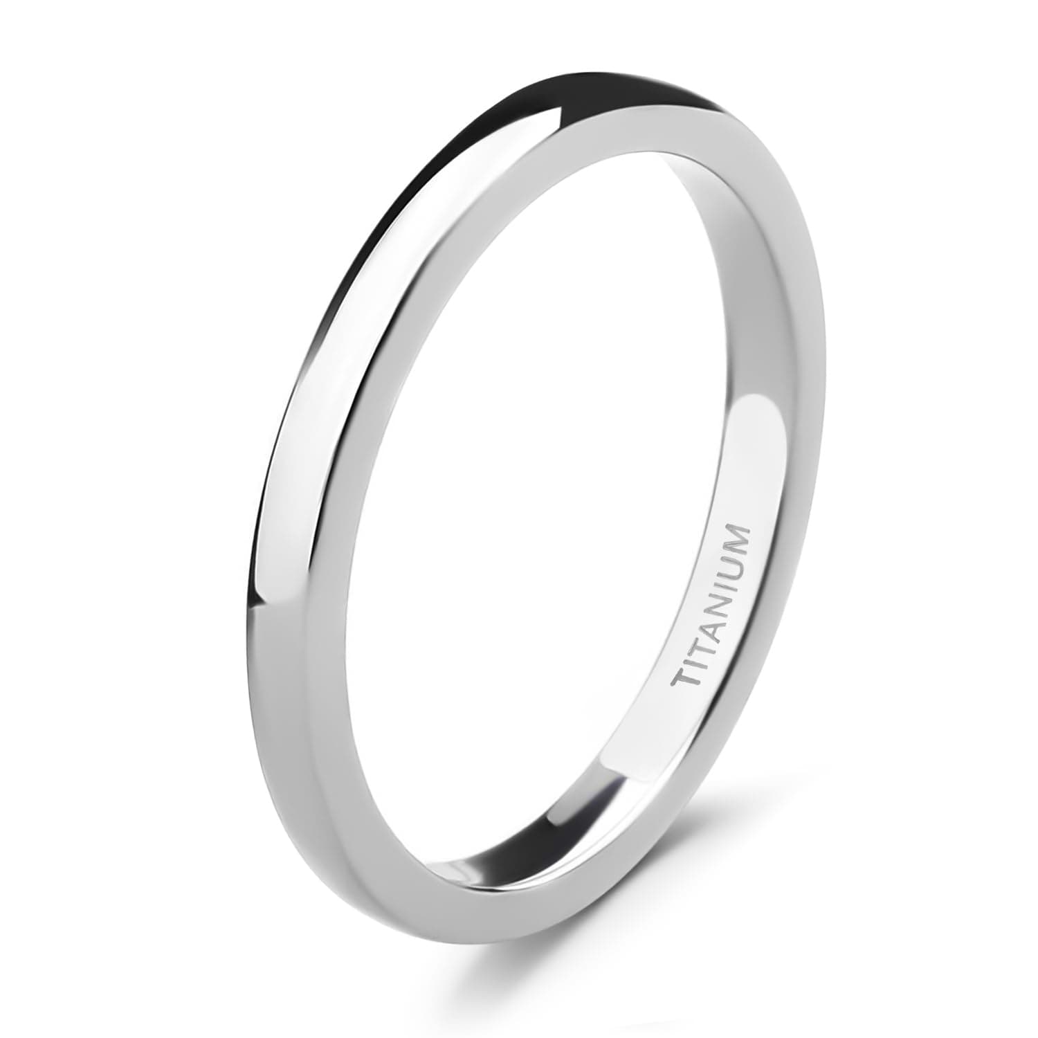 2mm 4mm 6mm 8mm 10mm Titanium Ring Plain Dome High Polished Wedding Band Comfort Fit Size 3-15