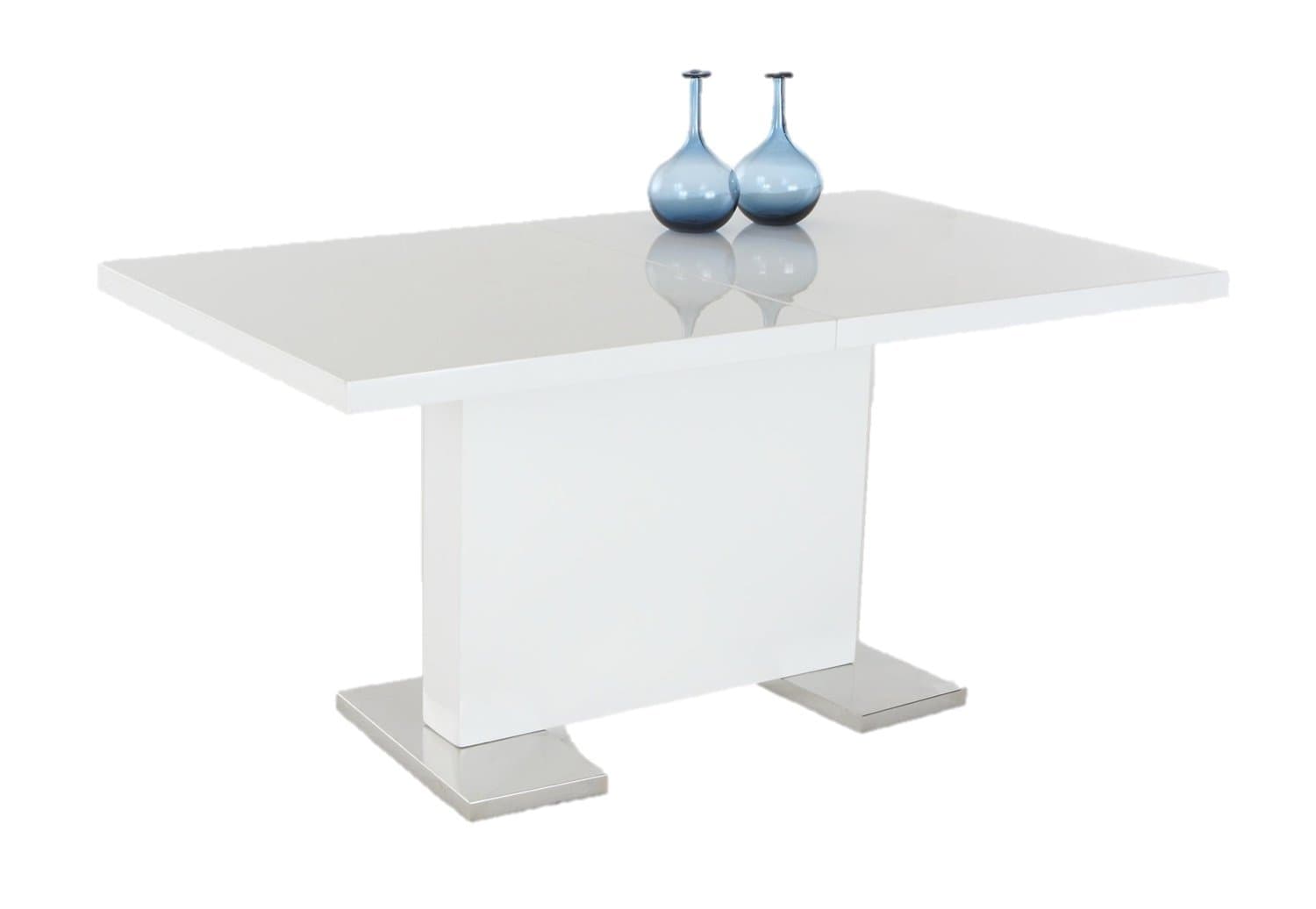 Inspirer Studio ILIS Extendible Dining Table Pedestal Table MDF High-Gloss White