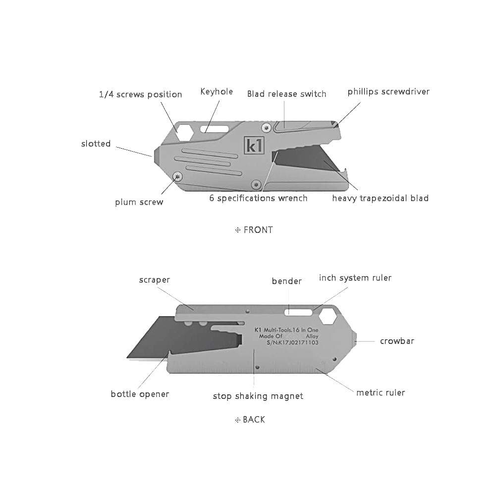 Manufacturer's Direct Selling Multi-Function Outdoor EDC Tools Portable Knife Screws 10 Words 1 batches of Head Wrench Key Chain Carry-on